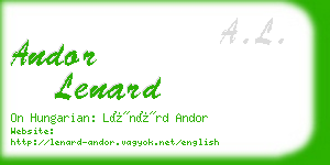 andor lenard business card